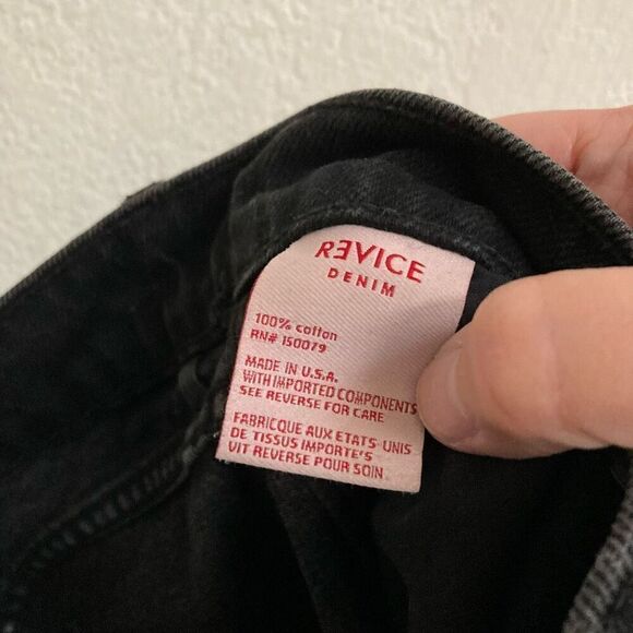 Revice Y2K Baby Joey black wash jeans womens 25 twisted crossover straight leg - Picture 7 of 8